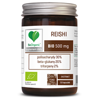 GRZYBY REISHI EKSTRAKT BIO (500 mg) 50 KAPSUŁEK - BE ORGANIC