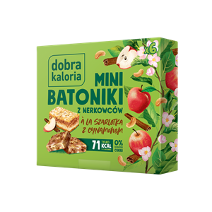 BATONIKI MINI Z NERKOWCÓW A'LA SZARLOTKA Z CYNAMONEM (6 x 17 g) 102 g - DOBRA KALORIA