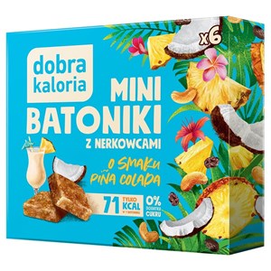 BATONIKI MINI Z NERKOWCÓW O SMAKU PINA COLADA BEZ DODATKU CUKRU (6 x 17 g) 102 g - DOBRA KALORIA