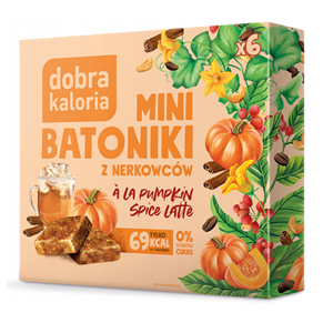 BATONIKI MINI Z NERKOWCÓW O SMAKU MANGO LASSI BEZ DODATKU CUKRÓW (6 x 17 g) 102 g - DOBRA KALORIA