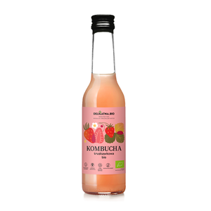 KOMBUCHA TRUSKAWKOWA BIO 270 ml - DELIKATNA (ZAKWASOWNIA)