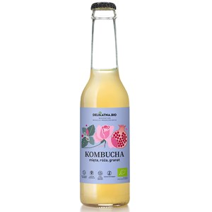 KOMBUCHA Z MIĘTĄ, RÓŻĄ I GRANATEM BIO 270 ml - DELIKATNA