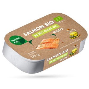 ŁOSOŚ ATLANTYCKI W OLIWIE Z OLIWEK EXTRA VIRGIN BIO 125 g - BETTER FISH