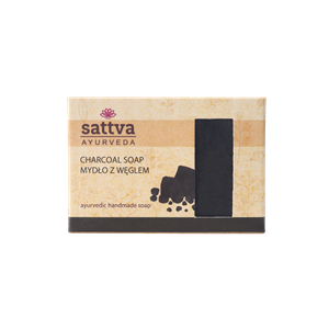 MYDŁO W KOSTCE DO CIAŁA Z WĘGLEM AKTYWNYM 125 g - SATTVA (AYURVEDA)