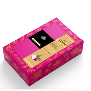 ZESTAW PREZENTOWY WCIERKA ODŻYWCZA Z WEGAŃSKA KERATYNĄ + SZCZOTKA DO MASAŻU GŁOWY - SATTVA (AYURVEDA)