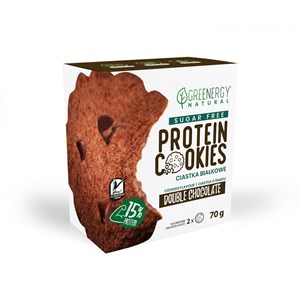 CIASTKA PROTEINOWE PODWÓJNIE CZEKOLADOWE BEZ CUKRU (2 x 35 g) 70 g - GREENERGY