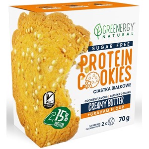 CIASTKA PROTEINOWE O SMAKU MAŚLANYM BEZ CUKRU (2 x 35 g) 70 g - GREENERGY