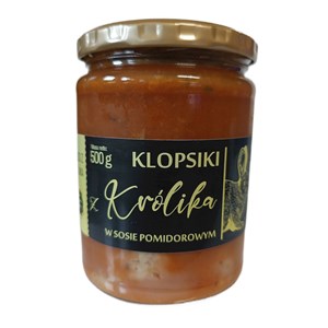 KLOPSIKI Z KRÓLIKA W SOSIE POMIDOROWYM 500 g - AMCIU