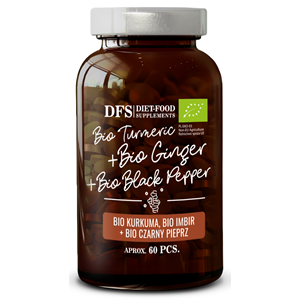 KURKUMA - IMBIR - PIPERYNA BIO 60 TABLETEK - DIET-FOOD
