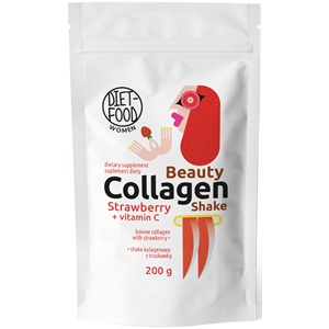SHAKE KOLAGENOWY Z WITAMINĄ C I TRUSKAWKĄ W PROSZKU 200 g - DIET-FOOD (WOMEN)