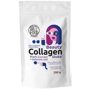 SHAKE KOLAGENOWY Z KWASEM HIALURONOWYM I CZARNĄ PORZECZKĄ W PROSZKU 200 g - DIET-FOOD (WOMEN)