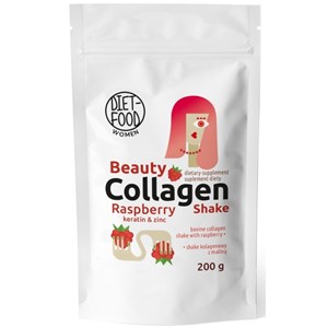 SHAKE KOLAGENOWY Z KERATYNĄ, CYNKIEM I MALINĄ W PROSZKU 200 g - DIET-FOOD (WOMEN)