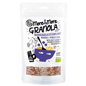 GRANOLA Z MANGO I CZARNĄ PORZECZKĄ BIO 300 g - DIET-FOOD  (MORE & MORE)