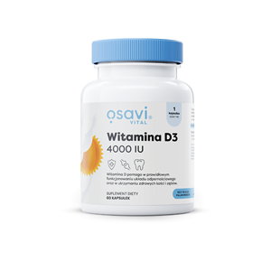 WITAMINA D3 100 µg (4000 j.m) BEZGLUTENOWA 60 KAPSUŁEK - OSAVI