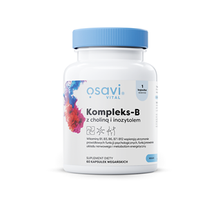 WITAMINA B + CHOLINA + INOZYTOL BEZGLUTENOWA 60 KAPSUŁEK - OSAVI