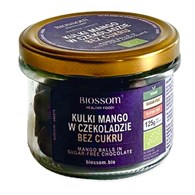 KULKI MANGO W CZEKOLADZIE BEZ DODATKU CUKRU BEZGLUTENOWE BIO 125 g - BIOSSOM