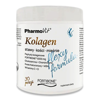 KOLAGEN O SMAKU BANANOWYM FLEXY FORMULA BEZGLUTENOWY 196 g - PHARMOVIT