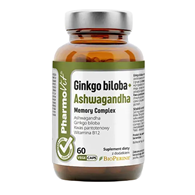 GINKGO BILOBA + ASHWAGANDHA MEMORY COMPLEX BEZGLUTENOWE 60 KAPSUŁEK - PHARMOVIT (CLEAN LABEL)