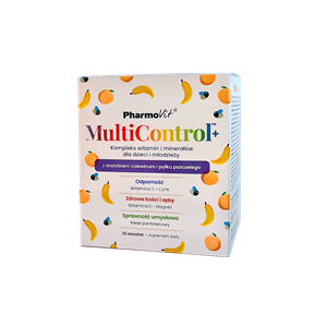 MULTIWITAMINA (MULTICONTROL) DLA DZIECI I MŁODZIEŻY BEZGLUTENOWA 30 SASZETEK - PHARMOVIT