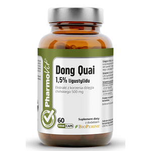 DZIĘGIEL CHIŃSKI (DONG QUAI) EKSTRAKT (500 mg) BEZGLUTENOWY 60 KAPSUŁEK - PHARMOVIT (CLEAN LABEL)