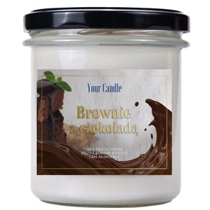 ŚWIECA SOJOWA ZAPACHOWA BROWNIE Z CZEKOLADĄ 300 ml - YOUR CANDLE (PRODUKT SEZONOWY)