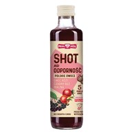 SHOT NA ODPORNOŚĆ OWOC RÓŻY - CZARNY BEZ - MALINA BEZ DODATKU CUKRU 250 ml - POLSKA RÓŻA