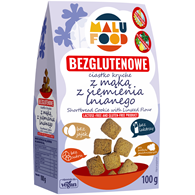 CIASTKA KRUCHE Z MĄKĄ Z SIEMIENIA LNIANEGO BEZ CUKRU BEZGLUTENOWE 100 g - MALU FOOD