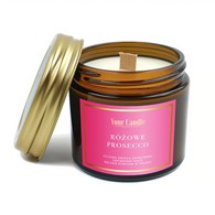 ŚWIECA SOJOWA ZAPACHOWA Z DREWNIANYM KNOTEM RÓŻOWE PROSECCO 120 ml - YOUR CANDLE