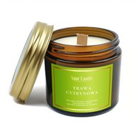 ŚWIECA SOJOWA ZAPACHOWA Z DREWNIANYM KNOTEM TRAWA CYTRYNOWA 120 ml - YOUR CANDLE