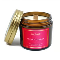 ŚWIECA SOJOWA ZAPACHOWA Z DREWNIANYM KNOTEM SECRET GARDEN 120 ml - YOUR CANDLE