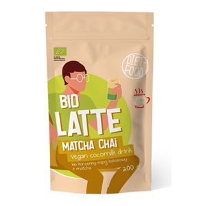 LATTE MATCHA CHAI - NAPÓJ KOKOSOWO - KORZENNY Z MATCHĄ BIO 200 g - DIET-FOOD