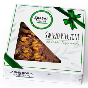 MAZUREK CZEKOLADOWY WEGAŃSKI BEZGLUTENOWY 450 g - ZDROWA MICHA (NA ZAMÓWIENIE - PRODUKT SEZONOWY)