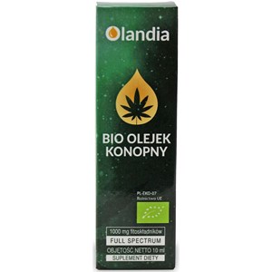 OLEJEK KONOPNY 10 % (1000 mg FITOSKŁADNIKÓW) BIO 10 ml - OLANDIA