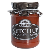 KETCHUP BEZ DODATKU CUKRÓW BEZGLUTENOWY 180 g - KROKUS
