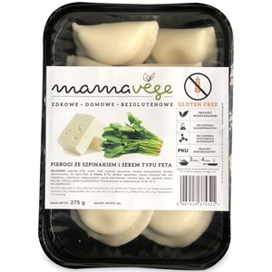 PIEROGI ZE SZPINAKIEM I SEREM TYPU FETA BEZGLUTENOWE 275 g - MAMA VEGE