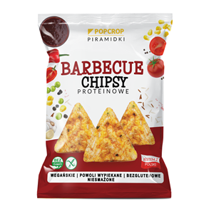 CHRUPKI PIRAMIDKI PROTEINOWE O SMAKU BARBECUE BEZGLUTENOWE 60 g - POPCROP