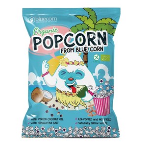 POPCORN Z NIEBIESKIEJ KUKURYDZY Z OLEJEM KOKOSOWYM I SOLĄ HIMALAJSKĄ BEZGLUTENOWY BIO 20 g - BLUECORN