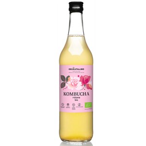 KOMBUCHA RÓŻANA BIO 500 ml - DELIKATNA (ZAKWASOWNIA)