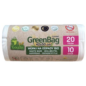 WORKI NA ODPADY BIO I ZMIESZANE (KOMPOSTOWALNE I BIODEGRADOWALNE) 20 L 10 szt - FROGGY (GREENBAG)