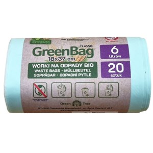 WORKI NA ODPADY BIO I ZMIESZANE (KOMPOSTOWALNE I BIODEGRADOWALNE) 6 L 20 szt - FROGGY (GREENBAG)