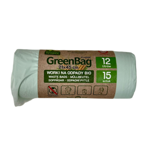 WORKI NA ODPADY BIO I ZMIESZANE (KOMPOSTOWALNE I BIODEGRADOWALNE) 12 L 15 szt - FROGGY (GREENBAG)