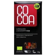 CZEKOLADA SUROWA Z JAGODAMI GOJI BIO 50 g - COCOA