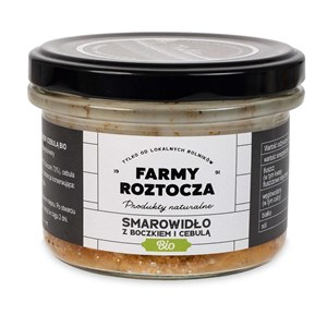 SMAROWIDŁO Z BOCZKIEM I CEBULĄ BIO 180 g (SŁOIK)  - FARMY ROZTOCZA