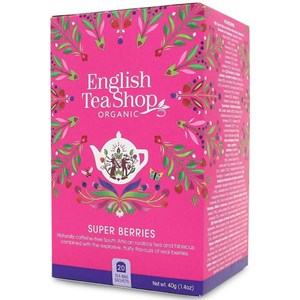 HERBATKA Z HIBISKUSEM, ROOIBOS, TRUSKAWKAMI, BORÓWKAMI I MALINAMI BIO (20 x 2,25 g) 45 g - ENGLISH TEA SHOP ORGANIC