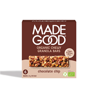 BATONIKI GRANOLA CRUNCHY Z CZEKOLADĄ BEZGLUTENOWE BIO (6 x 24 g) 144 g - MADEGOOD