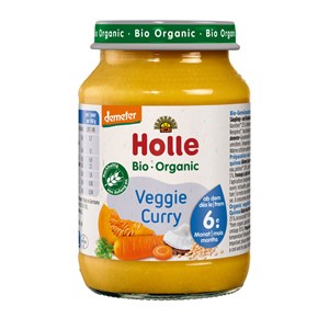 WARZYWNE CURRY BEZ DODATKU CUKRÓW BEZGLUTENOWE OD 6 MIESIĄCA DEMETER BIO 190 g (SŁOIK) - HOLLE