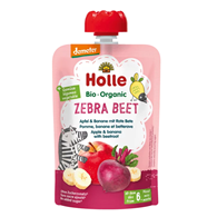 MUS W TUBCE BURACZANA ZEBRA (JABŁKO - BANAN - BURAK) BEZ DODATKU CUKRÓW OD 6 MIESIĄCA DEMETER BIO 100 g - HOLLE