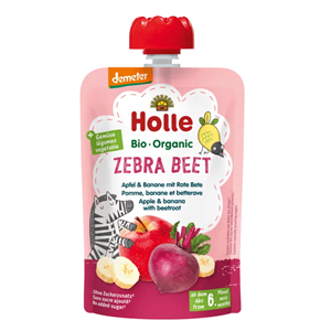 MUS BURACZANA ZEBRA (JABŁKO - BANAN - BURAK) BEZ DODATKU CUKRÓW OD 6 MIESIĄCA DEMETER BIO 100 g - HOLLE