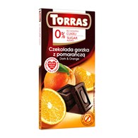 CZEKOLADA GORZKA Z POMARAŃCZĄ BEZ DODATKU CUKRU BEZGLUTENOWA 75 g - TORRAS