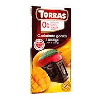 CZEKOLADA GORZKA Z MANGO BEZ DODATKU CUKRU BEZGLUTENOWA 75 g - TORRAS